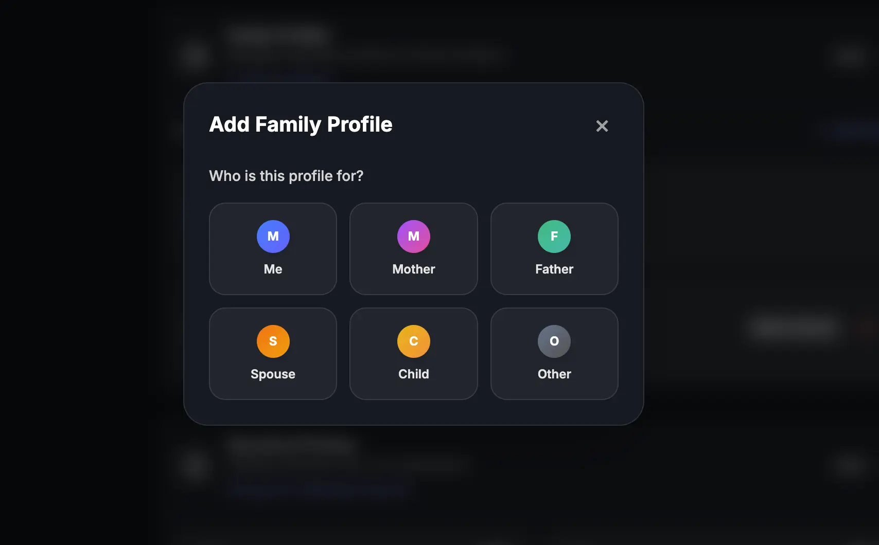 Adding family members and profiles setup in Arthavi settings